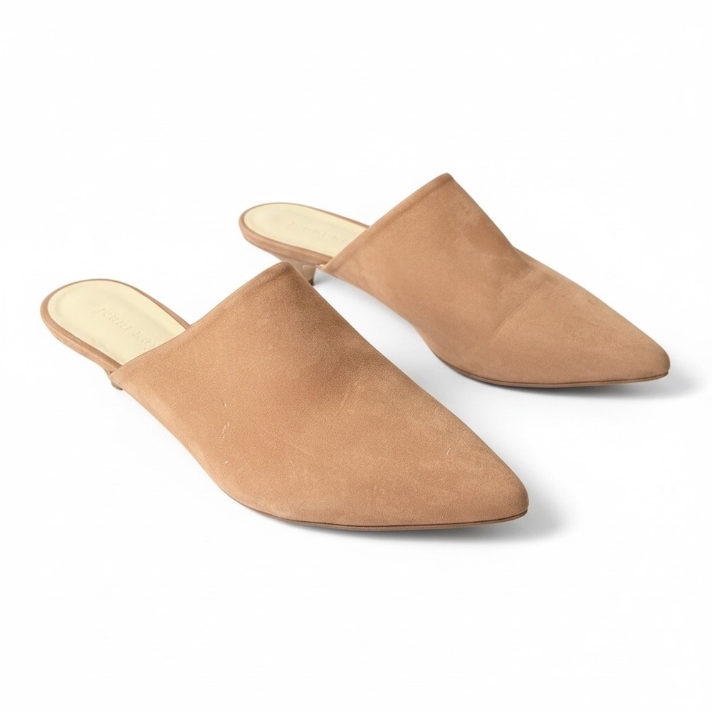 Jenni Kayne Oiled Leather Kitten Heel Mules | Brown | EU 38